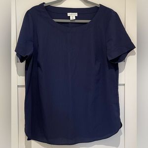 Adrienne Vittadini Navy Blue Scoop Neck Women’s Top size Large